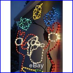 Santa Rope Lights Silhouette Christmas Decoration Large Multi-Colour Outdoor