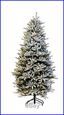 Santa's Best 7.5' Flocked Balsam Fir RGB 2.0 Green Christmas Tree H208527