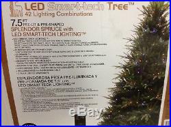 Santa's Best 7.5' LED Pre-lit Splendor Spruce Smart Tech Light Christmas Tree
