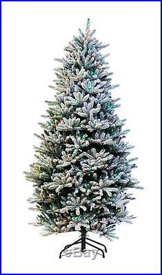 Santa's Best 7.5' RGB 2.0 Flocked Balsam Fir Christmas Tree H208527
