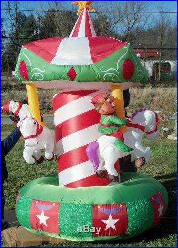 Santa’s Christmas Carousel inflatable BRAND NEW air blown Holiday