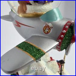 Santa's Fly by Snowglobe by Christopher Radko Christmas Music Box Airplane