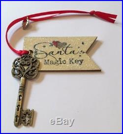 Santa's Magic Key Christmas Eve Box Tradition Antique Bronzed Key Real Wood Tag