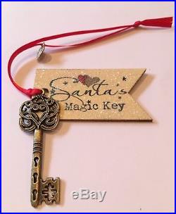 Santa's Magic Key Christmas Eve Box Tradition Antique Bronzed Key Real Wood Tag