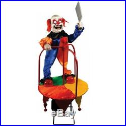Scary Clown Carousel Animated Prop Decoration Adult Halloween
