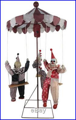Scary Clown Merry Go Round Prop Haunted House Halloween Yard Decor