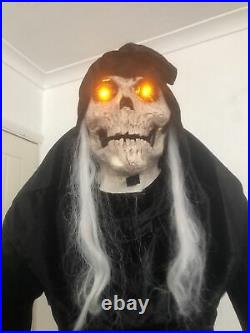 Scary Lifesize Animated Lights & Sounds Grim Reaper Realistic Halloween Prop