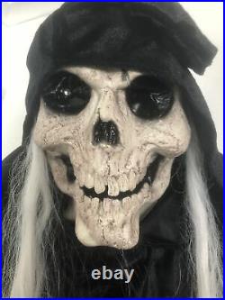 Scary Lifesize Animated Lights & Sounds Grim Reaper Realistic Halloween Prop