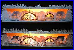 Schwibbogen-Erhöhung Weihnachtsstimmung 79cm Unterbank Holz Erzgebirge Advent