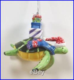 Sea Turtle Ceramic Christmas Tree Ornament Coastal Beach Holiday
