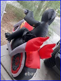 Sealed Halloween 7 ft Lighted Motorcycle Rider Reaper Airblown Inflatable Prop