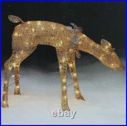 Sears Roebuck Gold Christmas Lighted Doe Deer Indoor Or Lawn Yard Ornament
