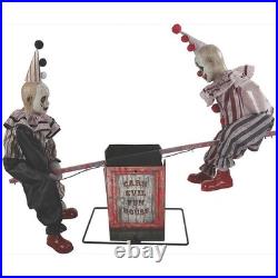 Seasonal Visions Animated See-Saw Clowns Halloween Decoration 36 in x 48 in