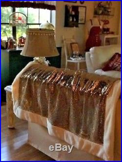 Sequin & Faux Fur Mermaid Glitter Cozy Throw Blanket Pier 1 SOLD OUT