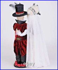 Set/2 24 Karen Didion Red Wedding Skeleton Figure Doll Classic Halloween Decor