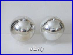 Set 2 Large 8 Silver Balls with Glitter Shatterproof Christmas Tree Ornaments