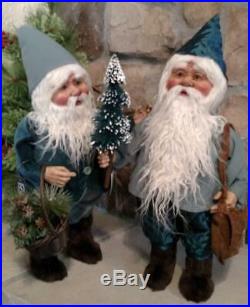 Set 2 NWT 20 Santa’s Elves ELF Christmas Display Prop Figure Doll BLUE Clothes