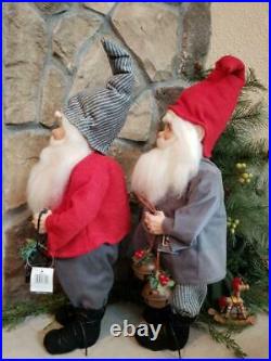 Set 2 NWT 20 Santa's Elves ELF Red Gray Christmas Figure Display Prop