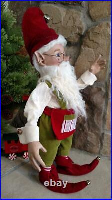 Set 2 NWT 20 Santa's Elves ELF Red Green Stripe Christmas Figurine Display Prop