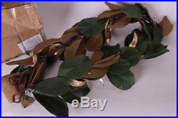 Set/2 New Pottery Barn Lit Magnolia outdoor garlands Christmas 10' total