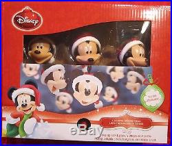 Set 8 Disney MICKEY MOUSE Santa Hat Blinking Christmas String Lights