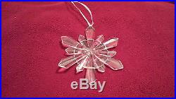 Set / Lot of 4 Large Glass Snowflake Ornaments great for Christmas or anytime