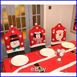 Set Of 12 PCS Christmas Chair Hat Back Cover Dinner Dining Table Decoration Gift