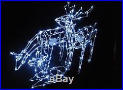Set Of 3 Animated Light Up Reindeer Family With White LED Lights (RL83190)