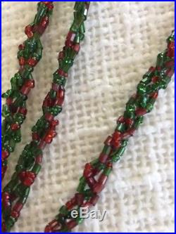 Set Of 41 Strands- Frontgate Christmas Holiday Red/green Bead Garland Swags
