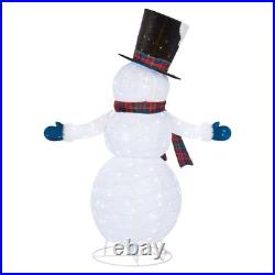 Set Of 4 Led Snowman Family Indoor/outdoor 1739950 New In Open Box Set Of 4 Led Snowman Family Indoor/outdoor 1739950 New In Open Box
