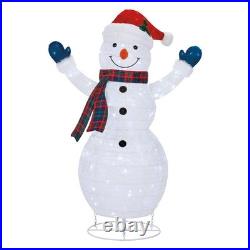 Set Of 4 Led Snowman Family Indoor/outdoor 1739950 New In Open Box Set Of 4 Led Snowman Family Indoor/outdoor 1739950 New In Open Box