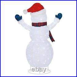 Set Of 4 Led Snowman Family Indoor/outdoor 1739950 New In Open Box Set Of 4 Led Snowman Family Indoor/outdoor 1739950 New In Open Box