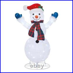 Set Of 4 Led Snowman Family Indoor/outdoor 1739950 New In Open Box Set Of 4 Led Snowman Family Indoor/outdoor 1739950 New In Open Box