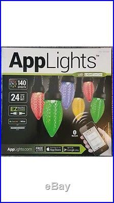 Set Of 5 Gemmy AppLights 24-Light LED Lightshow C9 String, Bluetooth