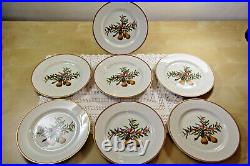 Set Of 7 Royal Gallery Queensberry 7-1/2 Salad Plates Christmas Japan
