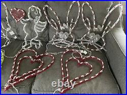 Set Of 9 Vintage Window Light Silhouette Decorations Easter Valentines Christmas