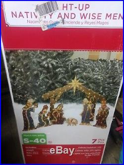 Set Of Light Up Wise Men With Nativity Set In Box Indoor/Outdoor Decorations