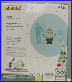 Set Of Two 2020 Minions Dave And Stuart Airblown Inflatables Christmas Deco
