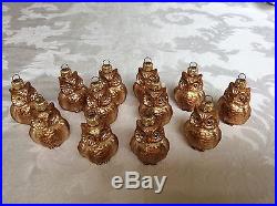 Set of 12 Bronze and Gold Glass Owl Christmas Hanging Ornaments 2