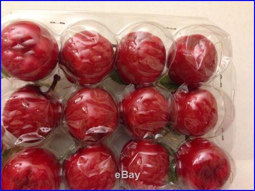 Set of 12 Christmas Holiday Red Apple Ornaments 1.5