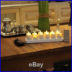 Set of 12 LED Night Rechargeable Flameless Tea Light Candle with Diffused Votive