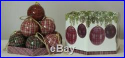 Set of 14 Matching Christmas Baubles Tartan Design, In Presentation Box #NG