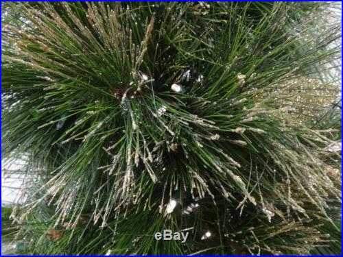 Set of 2 4.5' Battery Operated Pre-Lit Gold Glitter Christmas Porch Trees