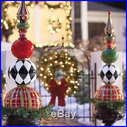 Set of 2 4ft Finial Christmas Sculptures Urn Filler Outdoor Holiday Porch Decor
