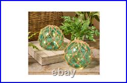 Set of 2 6 Illuminated Fisherman Spheres by Valerie (Seaglass) Set of 2 6 Illuminated Fisherman Spheres by Valerie (Seaglass)
