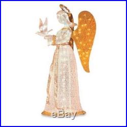(Set of 2) Improvements Lighted Christmas 5' Tall Tinsel Angel With Dove -418795