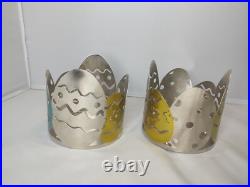 Set of 2 SONOMA Easter Egg Solid Metal Jar Candle Holder Ring Home Decor Set of 2 SONOMA Easter Egg Solid Metal Jar Candle Holder Ring Home Decor