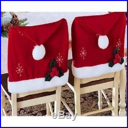 Set of 2 Santa Hat Christmas Chair Covers Christmas Gift Bag New