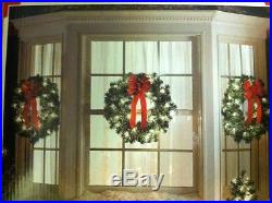 Set of 3 Christmas 22 Wreaths Indoor Outdoor Decoration Pre-Lit UL 60 Lights