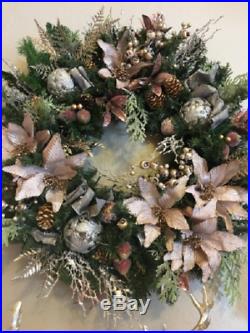 Set of 3, Christmas Decor, Stunning Icy Pink Decor, Wreath, Garland, Centerpiece